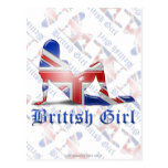 British Girl Silhouette Flag Post Card