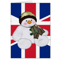 Brittisk soldatsnögubbe för jul kort