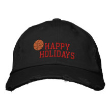 Broderad hatt för glad helg basket