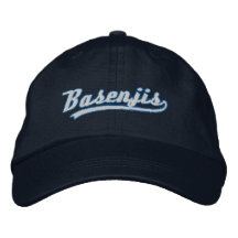 Broderad hatt för lag Basenjis