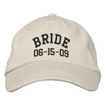 Broderad hatt för personlig brud