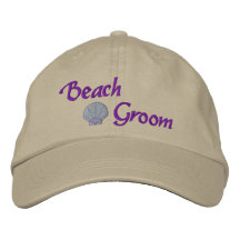 Broderad hatt för strand brudgum