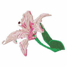 Broderad rosa lilja