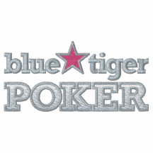 Broderad skjorta för blåtttiger poker broderad tröja