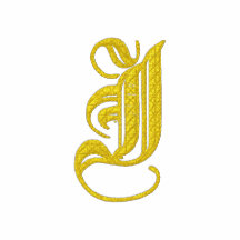 Broderad skjorta för brev J utsmyckad Monogram Polotröja