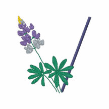 Broderad skjorta för brev V blom- Monogram Polotröja
