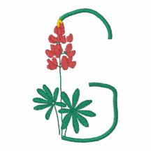 Broderad skjorta för brevG-blomma Monogram