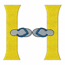 Broderad skjorta för brevH-flinflip flops Monogram