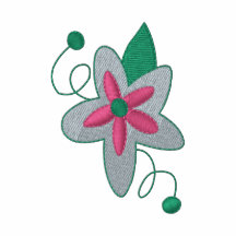 Broderad skjorta för rosor blomma polotröja