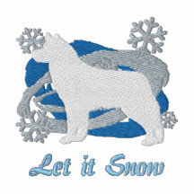 Broderad skjorta för Snowflake siberian husky Broderad Hoodie