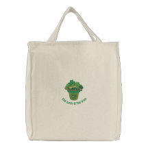 Broderad toto med Shamrocks Tygkassar
