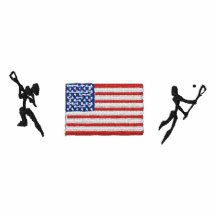 Broderad USA Lacrosseamerikan Pikétröjor