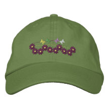 Broderade kvinna för fjäril blommigt hatt