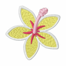 Broderade kvinna för hibiskus blomma t-skjorta