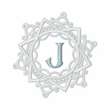 Broderade kvinna för j-Monogram Snowflake skjorta Broderad Pikétröja