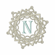 Broderade kvinna för n-Monogram Snowflake skjorta Broderad Pikétröja