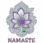 Broderade kvinna för Yoga Namaste skjorta för lång