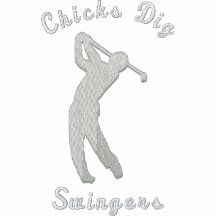 Broderade roliga Swingers för Golfchickpik Polo Tröja