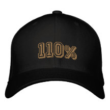 Broderat lock 110% för guld mästare broderade baseball kepsar