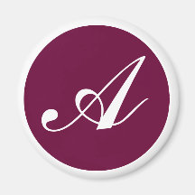 Bröllop, tillfällenMonogramvin & vitmagnet Magnet För Kylskåp