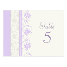 Bröllopbordsnumret Cards lavendelblommigt Vykort