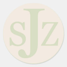 BröllopMonogramlogotyp Runda Klistermärken