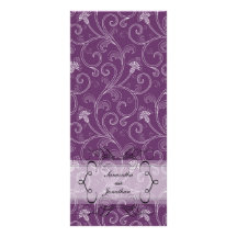 Bröllopsprogram - elegant purpurfärgad Victorianbl Personliga Rack Kort