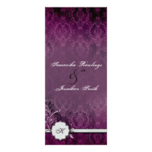 Bröllopsprogram - elegant vintageMonogramdamast Anpassningsbara Rackkort