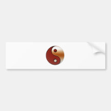 Bronzfärgade Yin Yang Bildekaler
