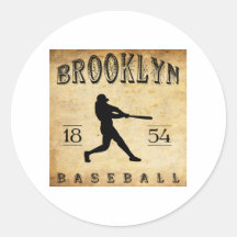 Brooklyn New York baseball 1854 Runda Klistermärken