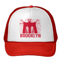 Brooklyn överbryggar den röda silhouetten mesh kepsar