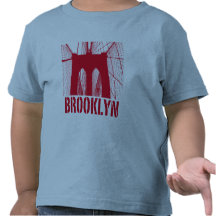 Brooklyn överbryggar den röda silhouetten t shirt