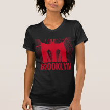 Brooklyn överbryggar den röda silhouetten tröjor