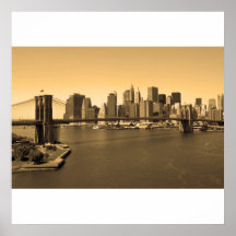 Brooklyn överbryggar och Manhattan Print