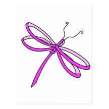Bröstcancerband Dragonfly1 Vykort