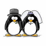 Brud och brudgumpingvin - fotoscuplture cut out