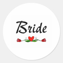 Brud (ro) runda klistermärken