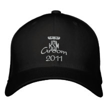 Brudgum broderade hatt