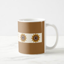 Brun & guld- kaleidoscopedesign kaffe kopp