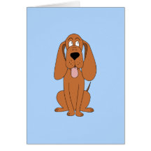 Brun hundtecknad. Hound. Hälsnings Kort