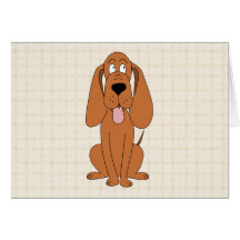 Brun hundtecknad. Hound. Hälsnings Kort