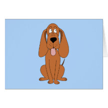 Brun hundtecknad. Hound. Hälsnings Kort
