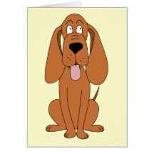 Brun hundtecknad. Hound. Hälsningskort