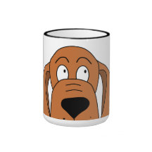 Brun hundtecknad. Hound. Kaffe Muggar