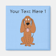 Brun hundtecknad. Hound. Magneter