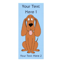Brun hundtecknad. Hound. Rackkort