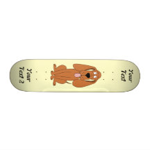 Brun hundtecknad. Hound. Skate Boards