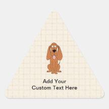 Brun hundtecknad. Hound. Triangle Sticker