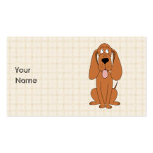 Brun hundtecknad. Hound. Visitkort