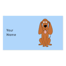 Brun hundtecknad. Hound. Visitkort